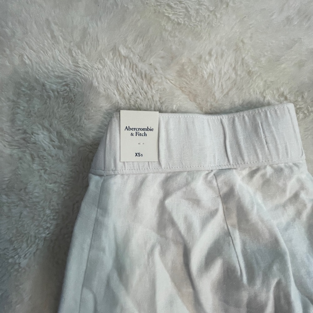 Abercrombie white linen wide leg pants